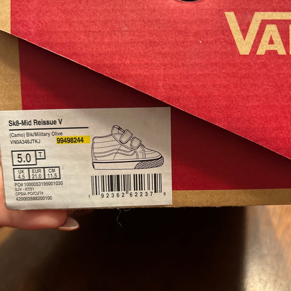 Gently used toddler Vans size 5